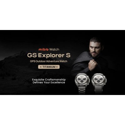 Смарт-годинник Mibro GS Explorer S 48мм, 1.32", 466x466, AMOLED, BT 5.3, Dual-band GPS, 10 ATM, суцільний титан