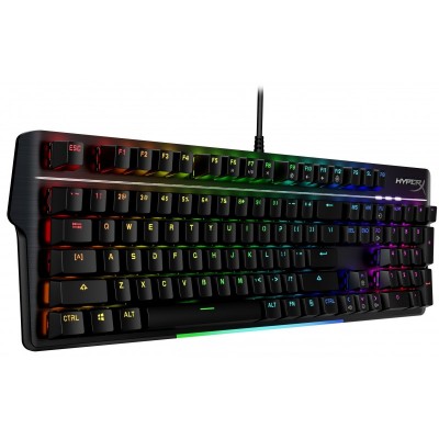 Клавіатура механічна HyperX Alloy MKW100 104key, TTC Red, USB-A, EN/RU, RGB, чорний