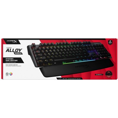 Клавіатура механічна HyperX Alloy MKW100 104key, TTC Red, USB-A, EN/RU, RGB, чорний