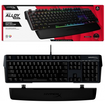 Клавіатура механічна HyperX Alloy MKW100 104key, TTC Red, USB-A, EN/RU, RGB, чорний