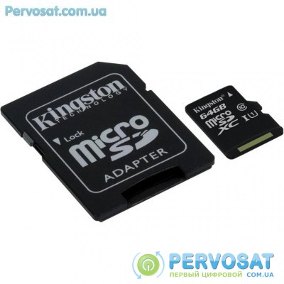 Карта памяти Kingston 64GB microSDXC Class 10 UHS-I (SDC10G2/64GB)
