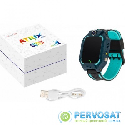 Смарт-часы ATRIX iQ2500 IPS Cam Flash Blue Детские телефон-часы с трекером (iQ2500 Blue)