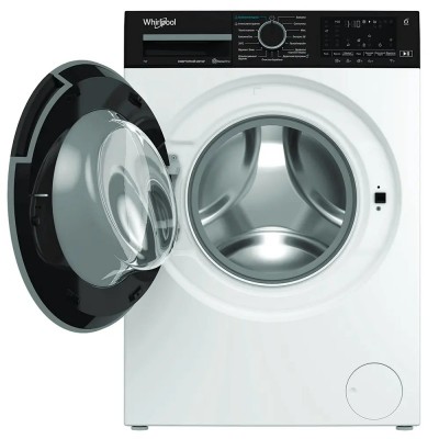 Пральна машина Whirlpool фронтальна, 7кг, 1400, A, 49.6см, дисплей, пара, інвертор, люк чорний, білий