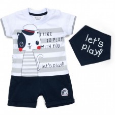 Боді Miniworld пісочник зі слюнявчиком (14601-74B-gray) Боді Miniworld пісочник зі слюнявчиком (14601-74B-gray)