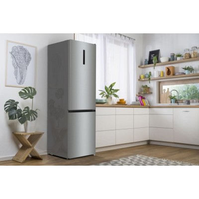 Холодильник з нижн. мороз. камерою Gorenje NRK62DAXL4, Висота - 200см, Глибина-66 см, 255(106)л, А+++, NF, Дисплей, 13 кг/24 г, Інвертор, матовий нерж.