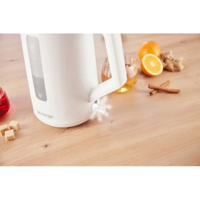 Електрочайник Gorenje 1.7л, Strix контроль, білий матовий