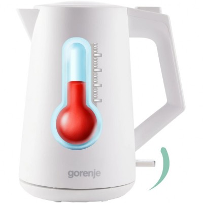 Електрочайник Gorenje 1.7л, Strix контроль, білий матовий