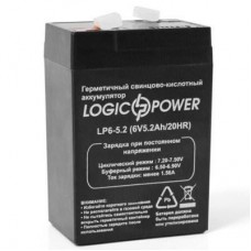 Батарея до ДБЖ LogicPower 6В 5.2 Ач (2570) Батарея до ДБЖ LogicPower 6В 5.2 Ач (2570)