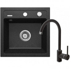 Набір для кухні Deante Zorba, гранітна мийка ZQZ_2103 + зміш. BEN_262M, графіт-хром Набір для кухні Deante Zorba, гранітна мийка ZQZ_2103 + зміш. BEN_262M, графіт-хром