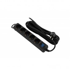 Подовжувач мережевий 2E 5хТип F, 3х1.5мм кв, 16A, 5м, чорний Подовжувач мережевий 2E 5хТип F, 3х1.5мм кв, 16A, 5м, чорний