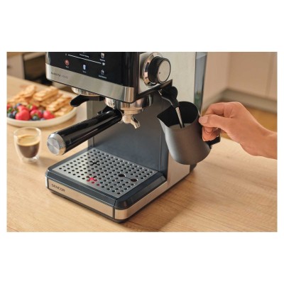 Кавоварка Sencor ріжкова 1.8л, зерно+мелена, вдубована кавомолка, дисплей, нерж. сталь-чорний Кавоварка Sencor ріжкова 1.8л, зерно+мелена, вдубована кавомолка, дисплей, нерж. сталь-чорний