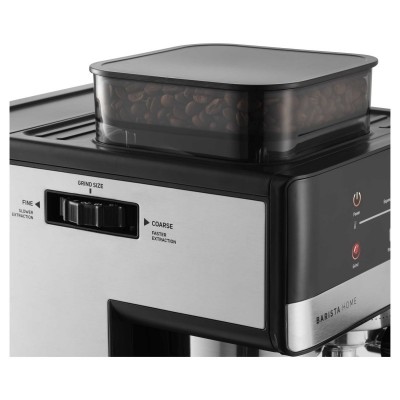 Кавоварка Sencor ріжкова 1.8л, зерно+мелена, вдубована кавомолка, дисплей, нерж. сталь-чорний Кавоварка Sencor ріжкова 1.8л, зерно+мелена, вдубована кавомолка, дисплей, нерж. сталь-чорний