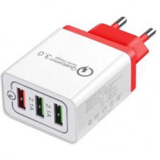 Зарядний пристрій XoKo QC-300 3 USB Qualcom 3.0 4.8A Red (QC-300-RD)