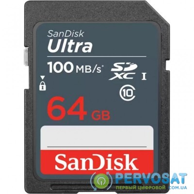 Карта памяти SanDisk 64GB SDXC class 10 UHS-1 (SDSDUNR-064G-GN3IN)