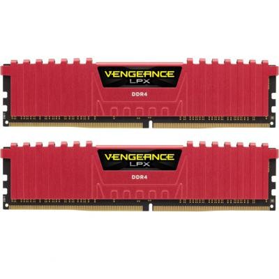 Модуль памяти для компьютера DDR4 16GB (2x8GB) 3200 MHz Vengeance LPX Red CORSAIR (CMK16GX4M2B3200C16R)