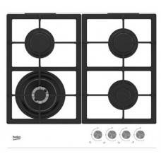 Вбудовувана газова поверхня Beko HILW64225SW - Ш-60см./газ на склі/3 конфорки + WOK/чавун/білий колір Вбудовувана газова поверхня Beko HILW64225SW - Ш-60см./газ на склі/3 конфорки + WOK/чавун/білий колір