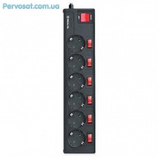 Мережевий фільтр живлення REAL-EL RS-6 EXTRA 5m, black (EL122300003)