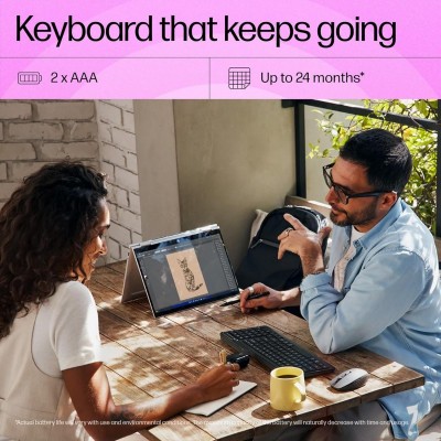 Клавіатура мембранна HP 460 Multi-Device key, BT, EN/UK, чорний
