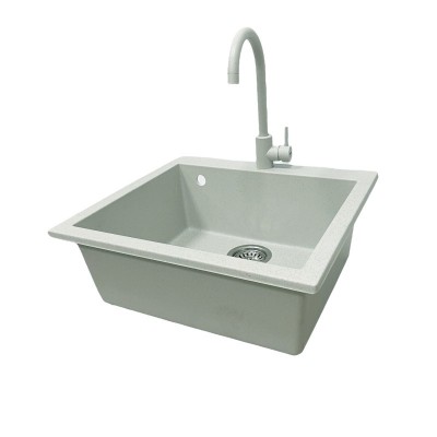 Мийка кухонна Adamant Univer, штучний камінь, квадрат, без крила, 560х500х200мм, чаша - 1, врізна, Old stone