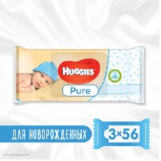 Вологі серветки Huggies Ultra Comfort Pure 56 х 3 шт (5029053550091) Вологі серветки Huggies Ultra Comfort Pure 56 х 3 шт (5029053550091)