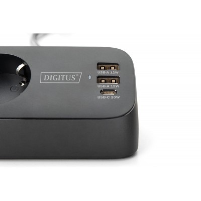 Блок розеток DIGITUS Office, 3xSchuko, 2xUSB-A, 1xUSB-C, 16A, 1.5м, вилка Schuko, чорний Блок розеток DIGITUS Office, 3xSchuko, 2xUSB-A, 1xUSB-C, 16A, 1.5м, вилка Schuko, чорний
