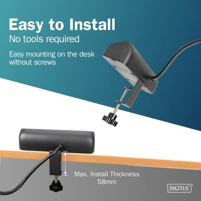 Блок розеток DIGITUS Office, 3xSchuko, 2xUSB-A, 1xUSB-C, 16A, 1.5м, вилка Schuko, чорний Блок розеток DIGITUS Office, 3xSchuko, 2xUSB-A, 1xUSB-C, 16A, 1.5м, вилка Schuko, чорний