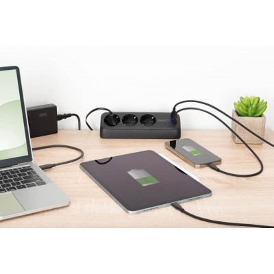 Блок розеток DIGITUS Office, 3xSchuko, 2xUSB-A, 1xUSB-C, 16A, 1.5м, вилка Schuko, чорний Блок розеток DIGITUS Office, 3xSchuko, 2xUSB-A, 1xUSB-C, 16A, 1.5м, вилка Schuko, чорний