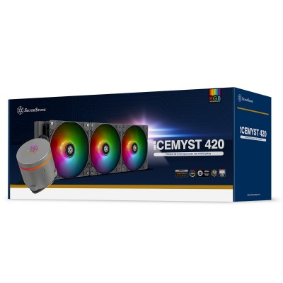 Система рідинного охолодження SilverStone IceMyst IM420-ARGB, LGA 1700, 2066, 2011, 1200, 115X, AM5, AM4, TDP350W, чорний