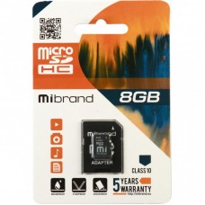 Карта пам'яті Mibrand 8GB microSDHC class 10 (MICDHC10/8GB-A) Карта пам'яті Mibrand 8GB microSDHC class 10 (MICDHC10/8GB-A)