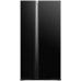 Холодильник Hitachi SBS, 180x92х72, холод.відд.-369л, мороз.відд.-226л, 2дв., А++, NF, чорний (скло)