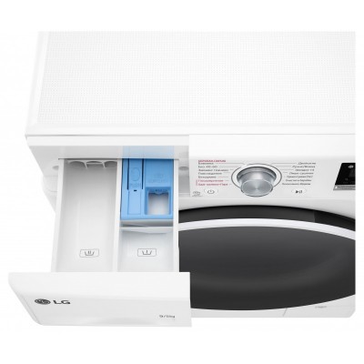 Прально-сушильна машина LG фронтальна, 9(5)кг, 1200, А, 48см, дисплей, пара, інвертор, білий