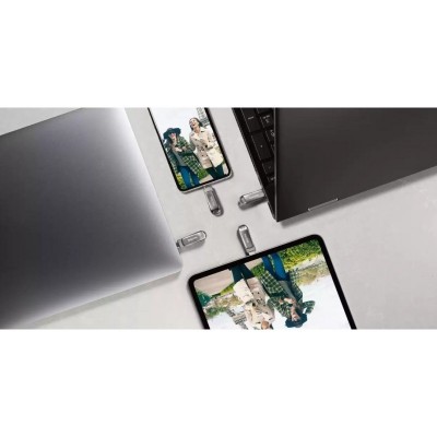 Накопичувач SanDisk  512GB USB 3.1 Type-A + Type-C Dual Drive Luxe Срібний