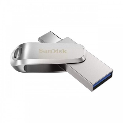 Накопичувач SanDisk  512GB USB 3.1 Type-A + Type-C Dual Drive Luxe Срібний