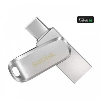 Накопичувач SanDisk  512GB USB 3.1 Type-A + Type-C Dual Drive Luxe Срібний