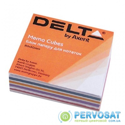 Бумага для заметок Delta by Axent "MIX" 80Х80Х20мм, glued (D8012)