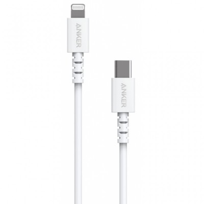 Дата кабель USB Type-C to Lightning 0.9m V3 Powerline Select White Anker (A8612G21)