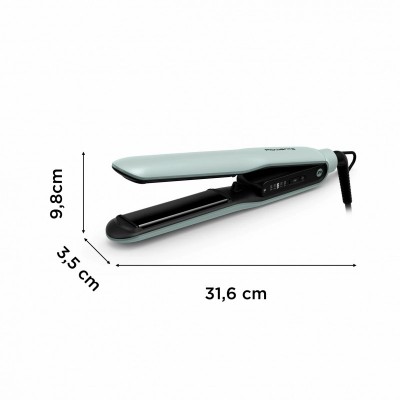 Випрямляч Rowenta Thermoglide, темп.режимів-5, 150-230С, іонізація, титан, світло-зелений