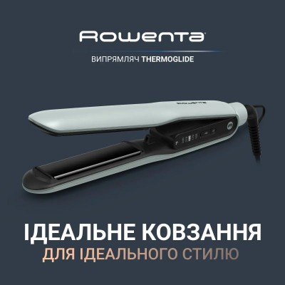 Випрямляч Rowenta Thermoglide, темп.режимів-5, 150-230С, іонізація, титан, світло-зелений