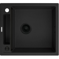 Мийка кухонна Deante Magnetic, граніт, квадрат, без крила, 560х500х219мм, чаша - 1, накладна, чорний матовий Мийка кухонна Deante Magnetic, граніт, квадрат, без крила, 560х500х219мм, чаша - 1, накладна, чорний матовий