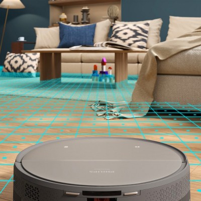 Робот-пилосос Philips Series 9000, h=9.8см, вологе прибирання, конт пил -0.21л, вода -0.22л, автон. робота до 280хв, EPA 11, чорний-металік Робот-пилосос Philips Series 9000, h=9.8см, вологе прибирання, конт пил -0.21л, вода -0.22л, автон. робота до 280хв, EPA 11, чорний-металік