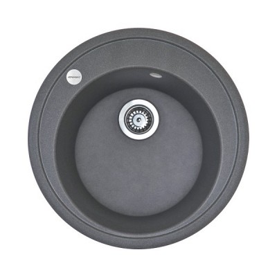 Мийка кухонна Adamant Sun, штучний камінь, кругла, без крила, 510x200мм, чаша - 1, врізна, сірий