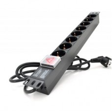 Силовий блок 19" 8 розеток, кабель 1.8м, вимикач, алюм. корпус Pipo (PP8PDUGR) Силовий блок 19" 8 розеток, кабель 1.8м, вимикач, алюм. корпус Pipo (PP8PDUGR)