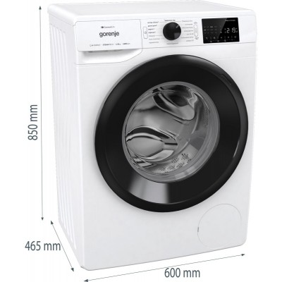 Пральна машина Gorenje фронтальна, 8кг, 1400, A+++, 46,5см, дисплей, інвертор, пара, Wi-Fi, білий