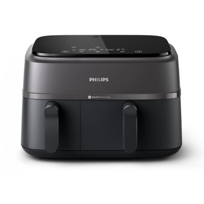 Мультипіч Philips Ovi Dual Series 3000 2750Вт, чаша-6+3л, сенсорне управл., 2 контейнера,8 авто. програм, пластик, чорний