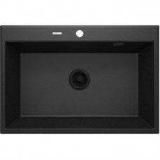 Мийка кухонна Deante Eridan, граніт, прямокутна, без крила, 700х520х210мм, чаша - 1, врізна, металічний графіт