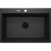 Мийка кухонна Deante Eridan, граніт, прямокутна, без крила, 700х520х210мм, чаша - 1, врізна, металічний графіт