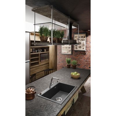 Мийка кухонна Deante Eridan, граніт, прямокутна, без крила, 700х520х210мм, чаша - 1, врізна, металічний графіт Мийка кухонна Deante Eridan, граніт, прямокутна, без крила, 700х520х210мм, чаша - 1, врізна, металічний графіт