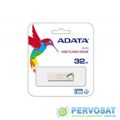Накопичувач ADATA 32GB USB 2.0 UV210 Metal Silver