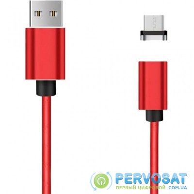 Дата кабель USB 2.0 AM to Micro 5P Magneto leather red XoKo (SC-365m MGNT-RD)