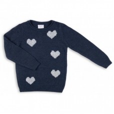 Кофта Breeze з срібними сердечками (T-096-140/G-dark blue) Кофта Breeze з срібними сердечками (T-096-140/G-dark blue)